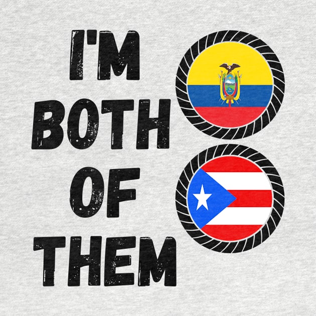 Half Puerto Rican Half Ecuadorian Heritage Ecuador Roots & Puerto Rico DNA Family Flag Design by OriginalGiftsIdeas